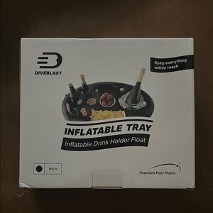 Black Inflatable Tray - Premium Drink Holder Float